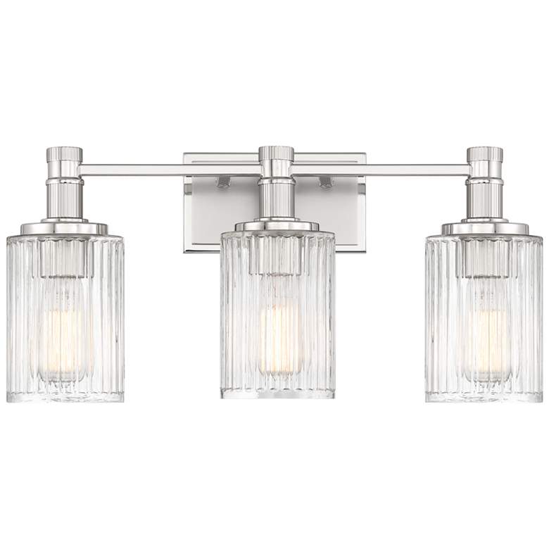 Image 1 Concord 3-Light Bathroom Vanity Light in Silver and Polished Nickel