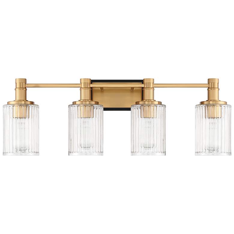 Image 2 Concord 30 3/4"W Matte Black with Brass 4-Light Bath Light more views