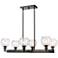 Concord 35" 6-Light Matte Black Stem Hung Chandelier w/ Seedy Shade
