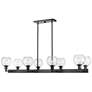 Concord 48" 8-Light Matte Black Stem Hung Chandelier w/ Clear Shade