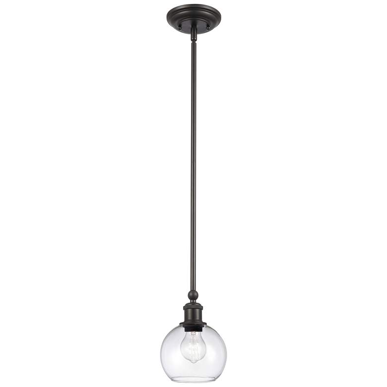 Image 1 Concord 6" Matte Black Mini Pendant w/ Clear Shade