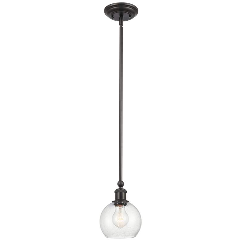 Image 1 Concord 6" Matte Black Mini Pendant w/ Seedy Shade