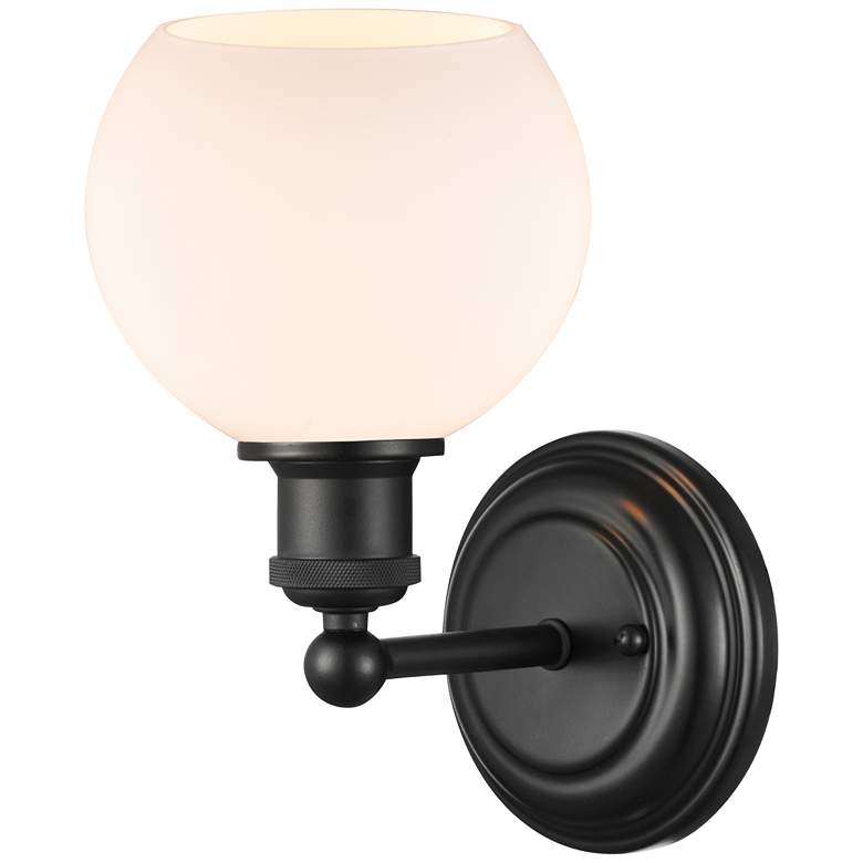 Image 1 Concord 6" Matte Black Sconce w/ Matte White Shade