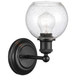 Concord 6" Matte Black Sconce w/ Seedy Shade