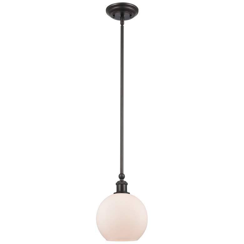 Image 1 Concord 8" Matte Black Mini Pendant w/ Matte White Shade