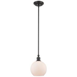 Concord 8" Matte Black Mini Pendant w/ Matte White Shade