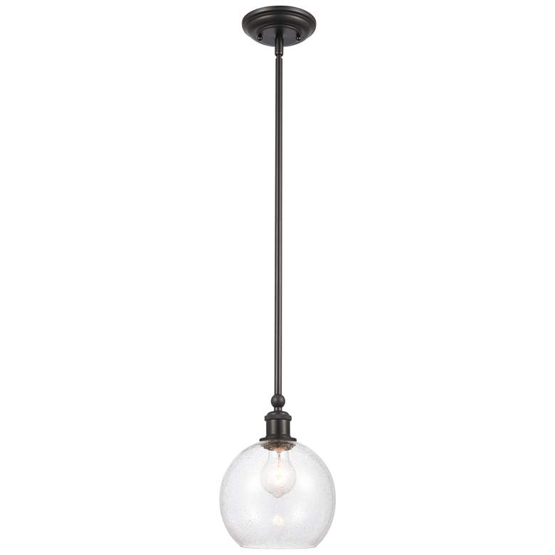Image 1 Concord 8" Matte Black Mini Pendant w/ Seedy Shade