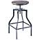 Concord Adjustable Barstool in Pine Wood and Industrial Gray Finish