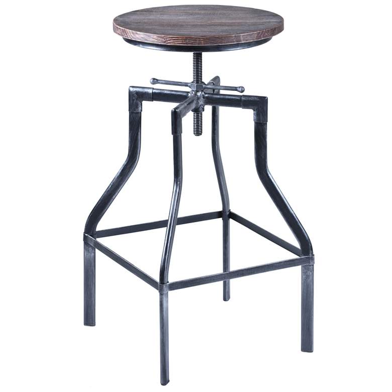 Image 1 Concord Adjustable Barstool in Pine Wood and Industrial Gray Finish