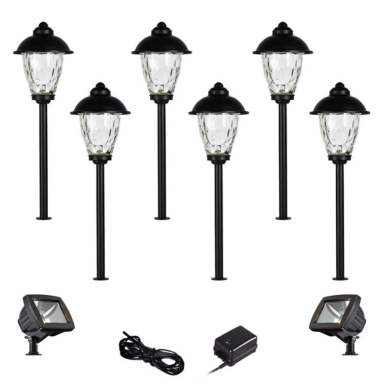 Image 1 Concord Black 10-Piece LED Landscape Path w/ Flood Light Set