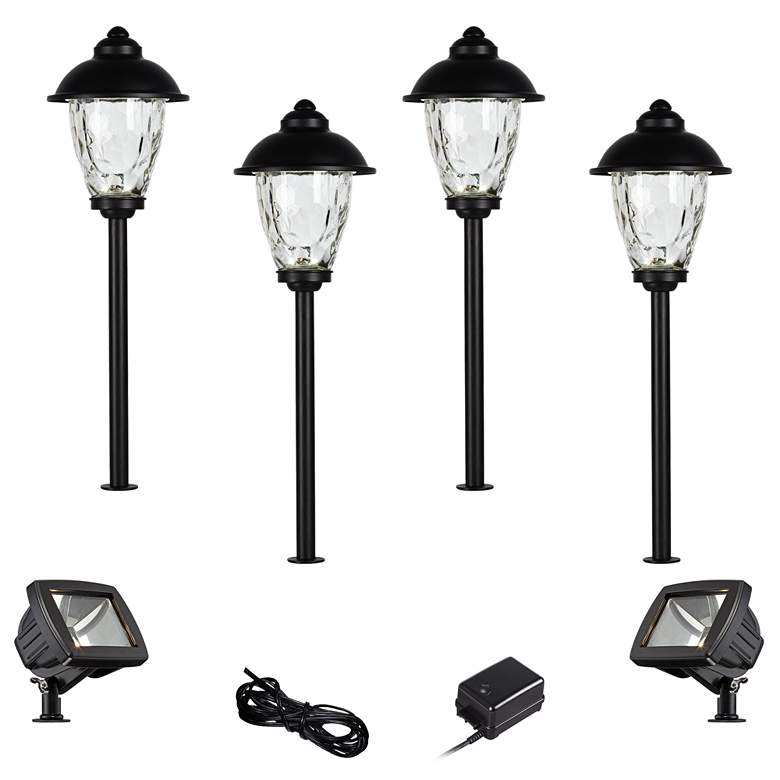 Image 1 Concord Black 8-Piece LED Landscape Path and Flood Light Set