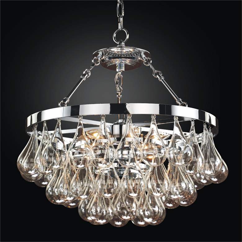 Image 1 Concorde Blown Glass 19 inch Wide Polished Chrome Chandelier