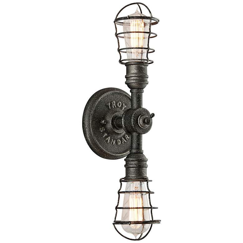Image 2 Conduit 19" High Old Silver Wall Sconce