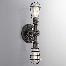 Image1 of Conduit 19" High Old Silver Wall Sconce