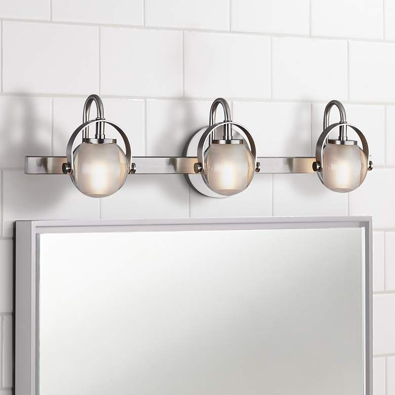 Image 1 Conduit 24" Wide Brushed Nickel 3-Light Bath Light