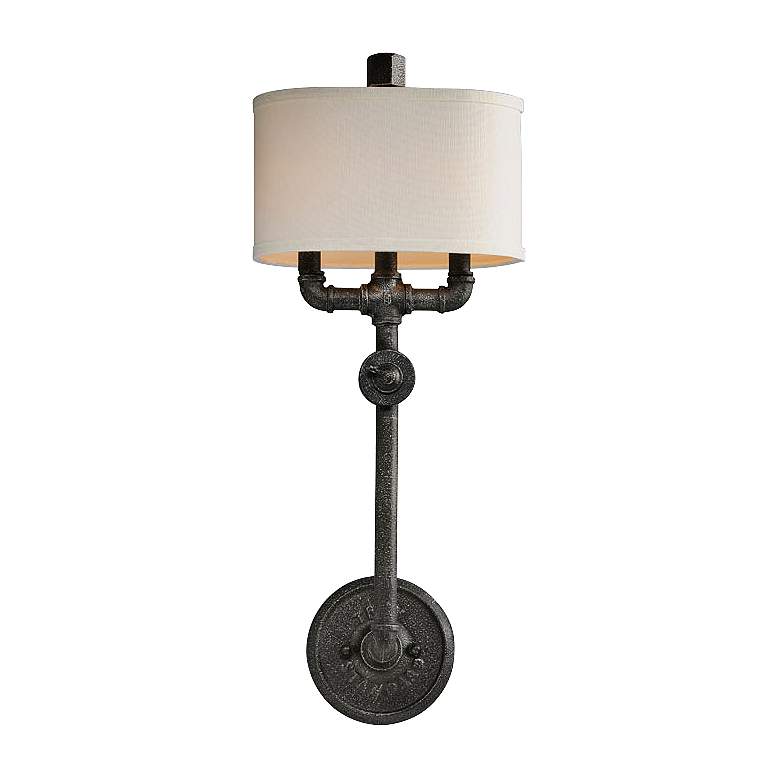 Image 1 Conduit 26 1/2" High Old Silver Wall Sconce