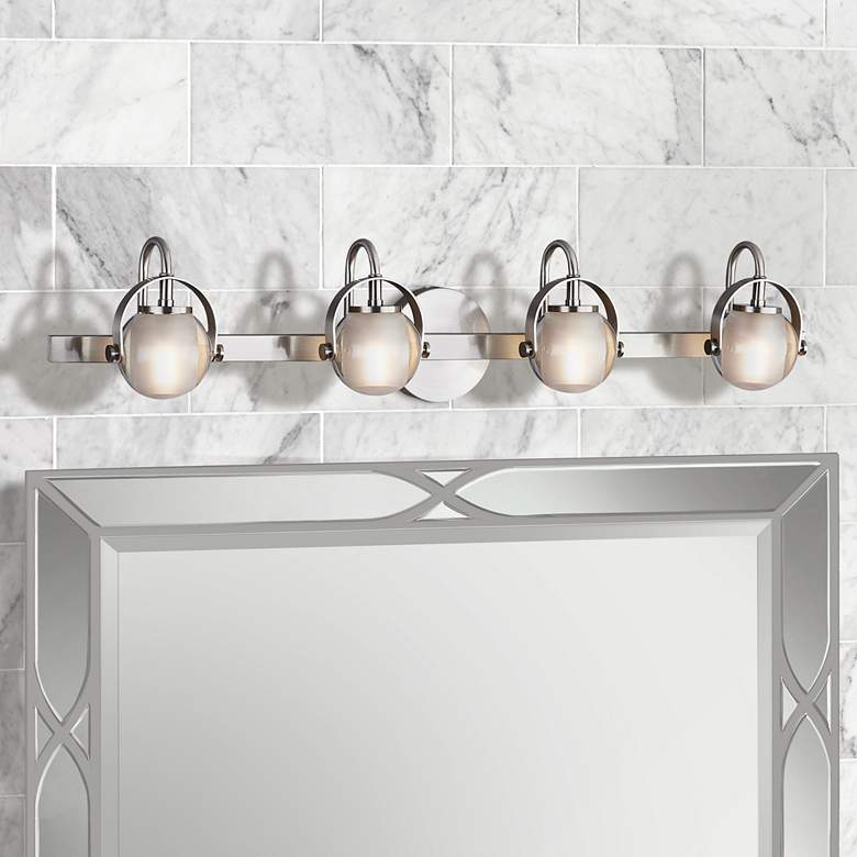 Image 1 Conduit 32 1/2" Wide Brushed Nickel 4-Light Bath Light