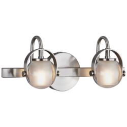 Conduit 6 1/2&quot; High Brushed Nickel 2-Light Wall Sconce