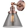 1_Cone 10 1/2" High Antique Copper Wall Sconce