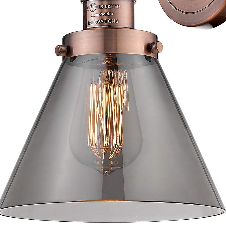 Image 2 Cone 10 1/2" High Antique Copper Wall Sconce more views