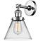 Cone 10 1/2" High Chrome LED Wall Sconce with Clear Glass