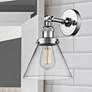 1_Cone 10 1/2" High Chrome LED Wall Sconce with Clear Glass