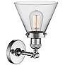 3_Cone 10 1/2" High Chrome LED Wall Sconce with Clear Glass more views
