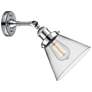 4_Cone 10 1/2" High Chrome LED Wall Sconce with Clear Glass more views