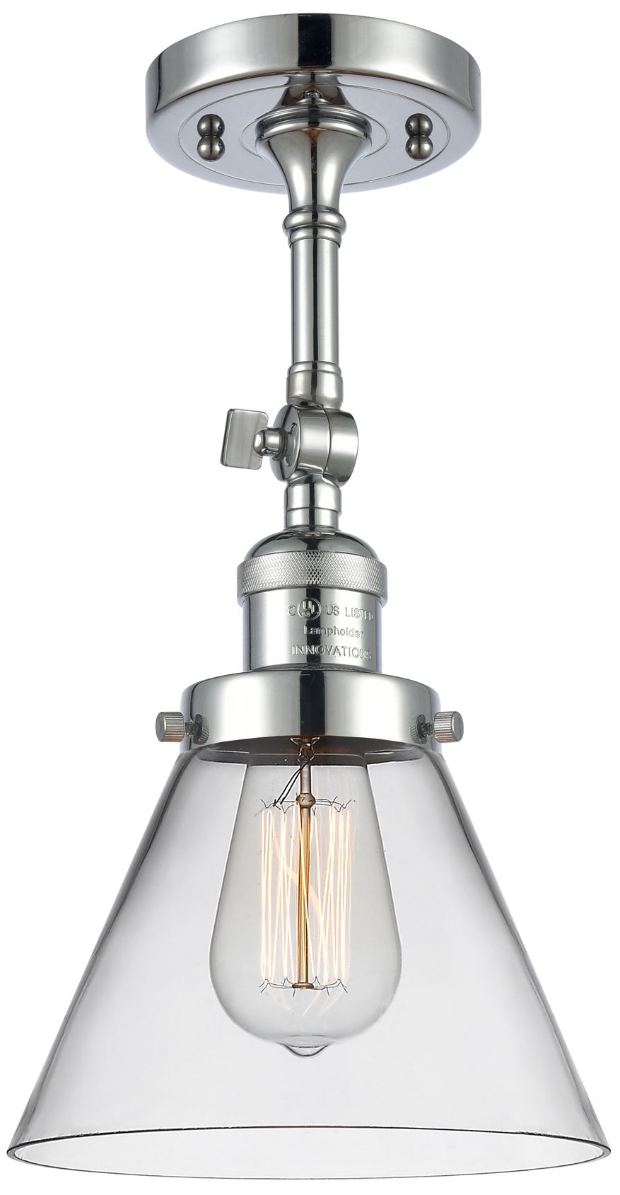 Image 5 Cone 10 1/2" High Chrome LED Wall Sconce with Clear Glass more views