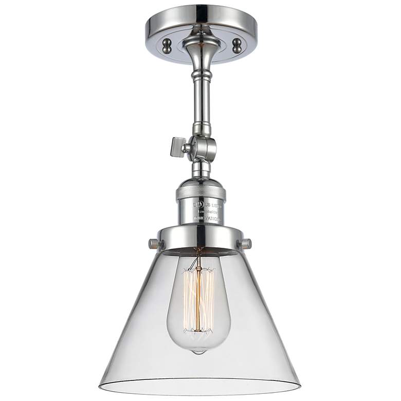 Image 5 Cone 10 1/2" High Chrome LED Wall Sconce with Clear Glass more views