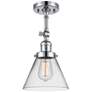 5_Cone 10 1/2" High Chrome LED Wall Sconce with Clear Glass more views