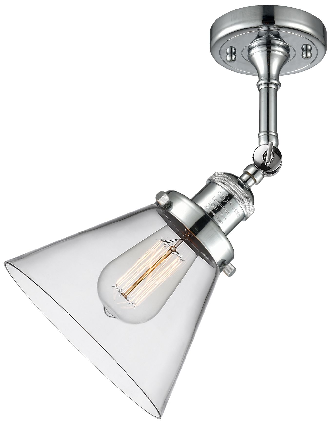 Image 6 Cone 10 1/2" High Chrome LED Wall Sconce with Clear Glass more views