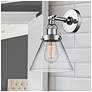 7_Cone 10 1/2" High Chrome LED Wall Sconce with Clear Glass more views