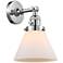 Cone 10" High Polished Chrome Sconce w/ Matte White Shade