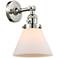 Cone 10" High Polished Nickel Sconce w/ Matte White Shade