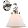 Cone 10" High Polished Nickel Sconce w/ Matte White Shade