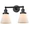 Cone 10"H Oil-Rubbed Bronze 2-Light Sconce w/ White Shade