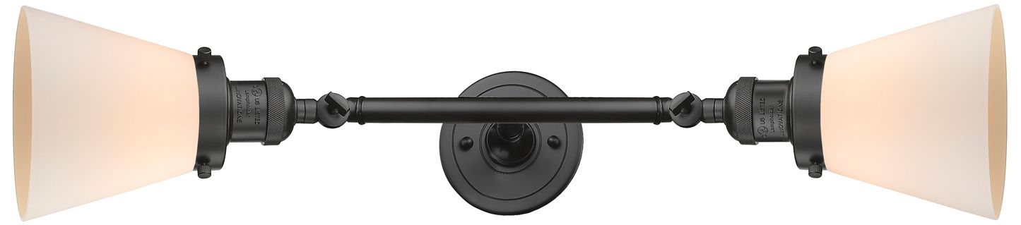 Image 4 Cone 10"H Oil-Rubbed Bronze 2-Light Sconce w/ White Shade more views