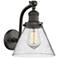 Cone 11 1/2"H Oil-Rubbed Bronze with Seedy Glass LED Sconce