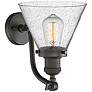 2_Cone 11 1/2"H Oil-Rubbed Bronze with Seedy Glass LED Sconce more views