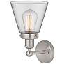 3_Cone 11 1/4"H Brushed Nickel Wall Sconce with Clear Glass more views