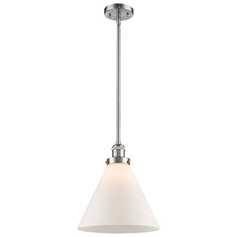 Image 5 Cone 11 3/4"W Brushed Brass Mini Pendant with White Shade more views
