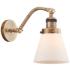 Cone 11" High Brushed Brass and Matte White LED Wall Sconce