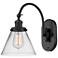 Cone 12 3/4" High Matte Black LED Wall Sconce