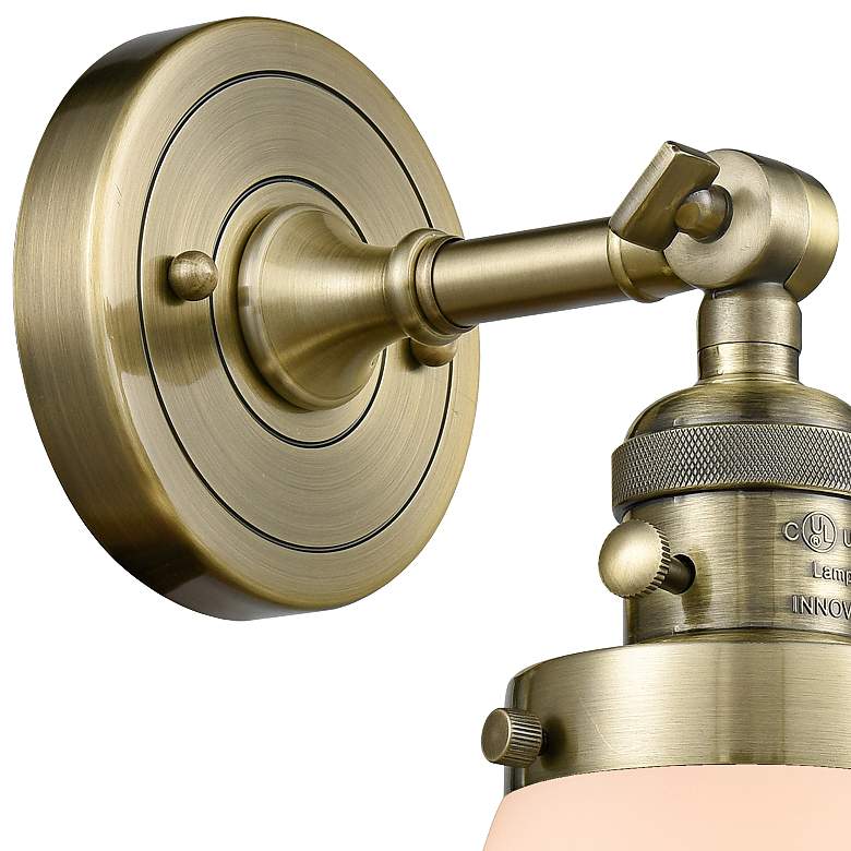 Image 2 Cone 12" High Antique Brass White Glass Wall Sconce more views