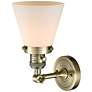 3_Cone 12" High Antique Brass White Glass Wall Sconce more views
