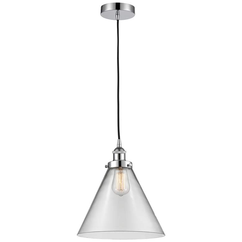 Image 1 Cone 12" LED Mini Pendant - Polished Chrome - Clear Shade