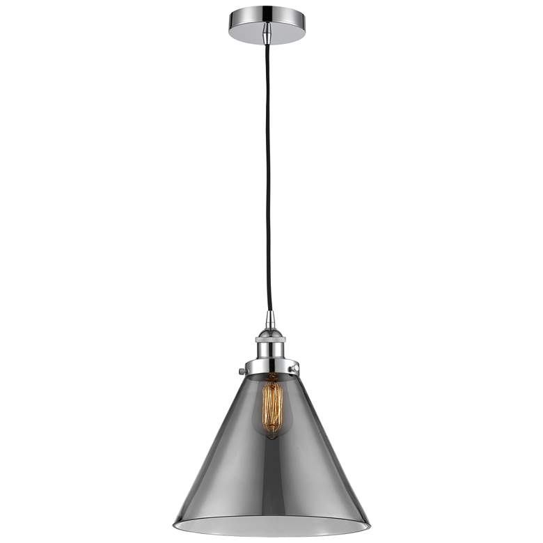 Image 1 Cone 12" LED Mini Pendant - Polished Chrome - Plated Smoke Shade