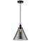 Cone 12" Oil Rubbed Bronze Mini Pendant w/ Plated Smoke Shade