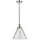 Cone 12" Polished Chrome Mini Pendant w/ Clear Shade